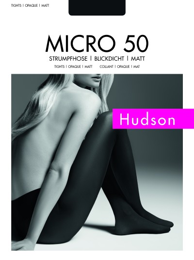 G&#322;adkie kryj&#261;ce rajstopy Micro 50 firmy Hudson, czarne, rozm. L