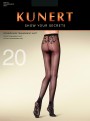 Eleganckie rajstopy ze szwem i wzorem w kwiaty Secret Trace marki Kunert, cieliste z czarnym wzorem, rozm. XL