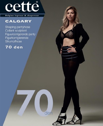 Kryj&#261;ce rajstopy plus size modeluj&#261;ce sylwetk&#281; Calgary marki Cette, czarne, rozm. 52-54