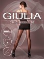 Rajstopy ze szwem i ozdobną częścią majteczkową Chic Bikini 20 marki Giulia, cappuccino, rozm. M