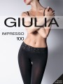 Kryjące rajstopy z wyrafinowaną koronką w talii Impresso 100 marki Giulia, czarne, rozm. L