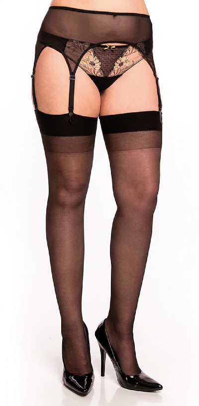 Pas do pończoch w dużych rozmiarach Garter Belt marki Glamory, czarny, rozm. XL