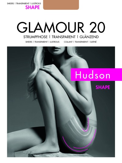 B&#322;yszcz&#261;ce rajstopy modeluj&#261;ce sylwetk&#281; Glamour 20 Shape marki Hudson, skin, rozm. XS