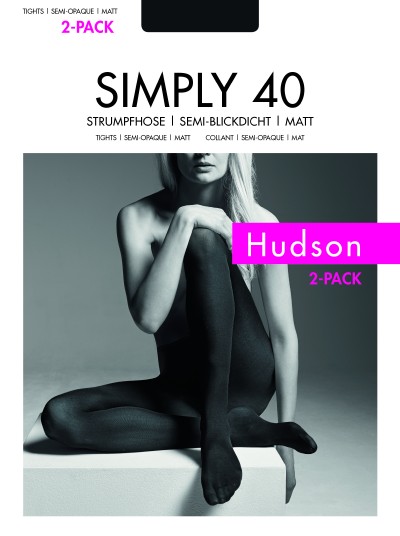 2 pary g&#322;adkich matowych rajstop Simply 40 marki Hudson, antracytowe, rozm. XL
