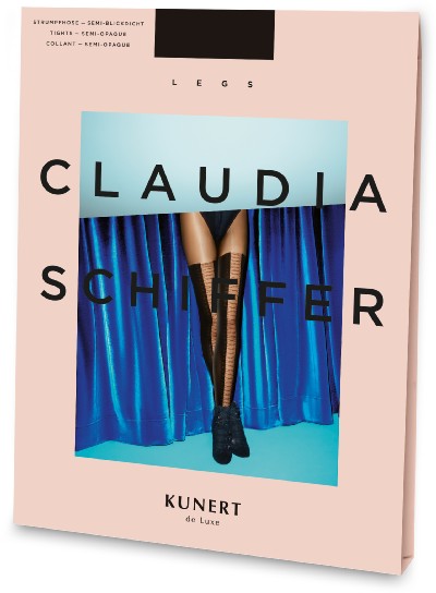 Kunert Claudia Schiffer Legs - Rajstopy ze wzorem imituj&#261;cym gorsetowe sznurowanie Laced