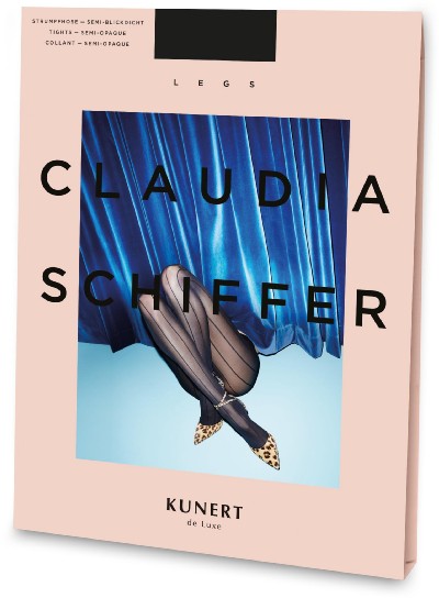 Kunert Claudia Schiffer Legs No. 2 - Rajstopy w paski, velvetmerlot, rozm. XL