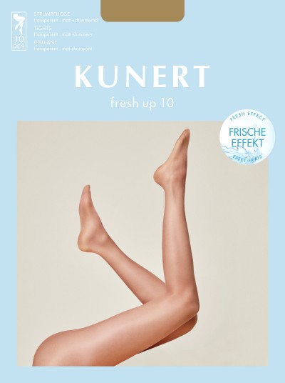 Cienkie rajstopy na lato Fresh Up 10 marki KUNERT, cashmere, rozm. XL