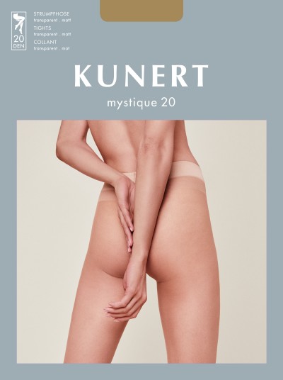 G&#322;adkie klasyczne rajstopy Mystique 20 firmy Kunert, hasel, rozm. XS