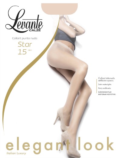 Klasyczne g&#322;adkie rajstopy Star marki Levante, 15 DEN