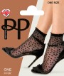 Cienkie skarpetki ze wzorem w serduszka Sheer Heart Anklet marki Pretty Polly, czarne