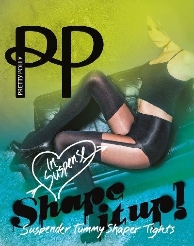 Rajstopy modeluj&#261;ce sylwetk&#281; ze wzorem imituj&#261;cym po&#324;czochy Shape it Up Suspender marki Pretty Polly