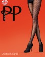 Eleganckie rajstopy w pepitkę Dogtooth Tights marki Pretty Polly, czarne