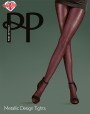 Błyszczące rajstopy w modny zwierzęcy deseń Metallic Design Tights marki Pretty Polly, grafitowe