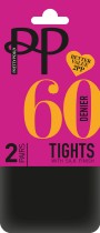 2 pary kryjących, głdkich rajstop 60 denier marki Pretty Polly