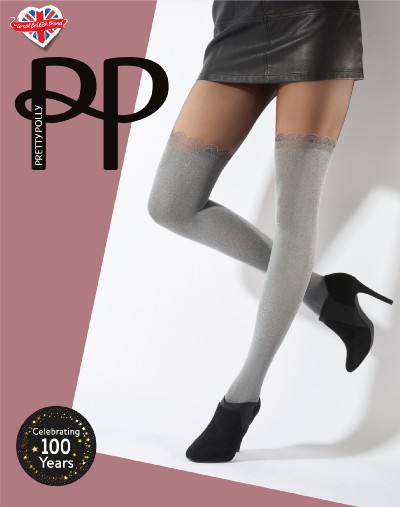 Rajstopy i mi&#281;kkie zakolan&oacute;wki w jednym Soft Grey marki Pretty Polly